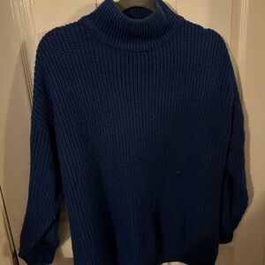 Cozy Blue Turtleneck Sweater